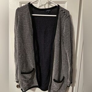 Lands' End Black and White Knit Sweater